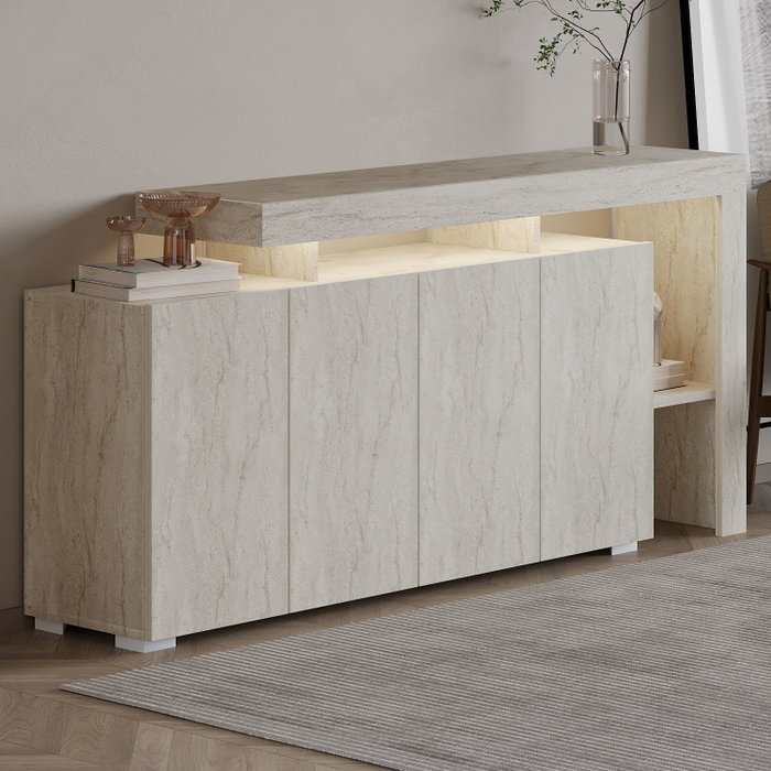 Hanah Home Consola Beliz - Travertino Hanah Home Consola Beliz - Travertino